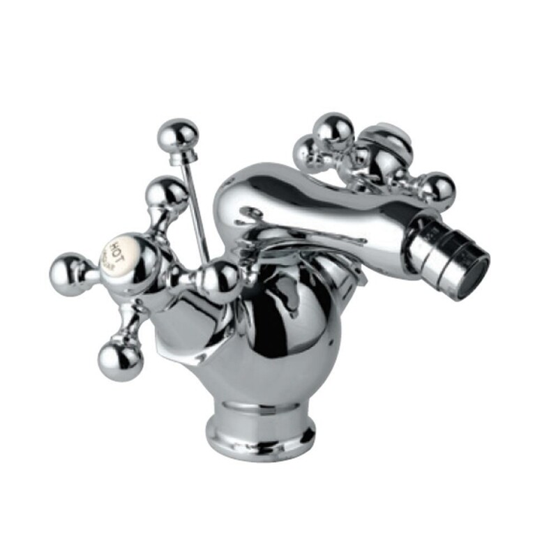 Jaquar-1 - Hole Bidet Mixer with Popup Waste System with 375mm Long Braided Hoses QQT-7613B