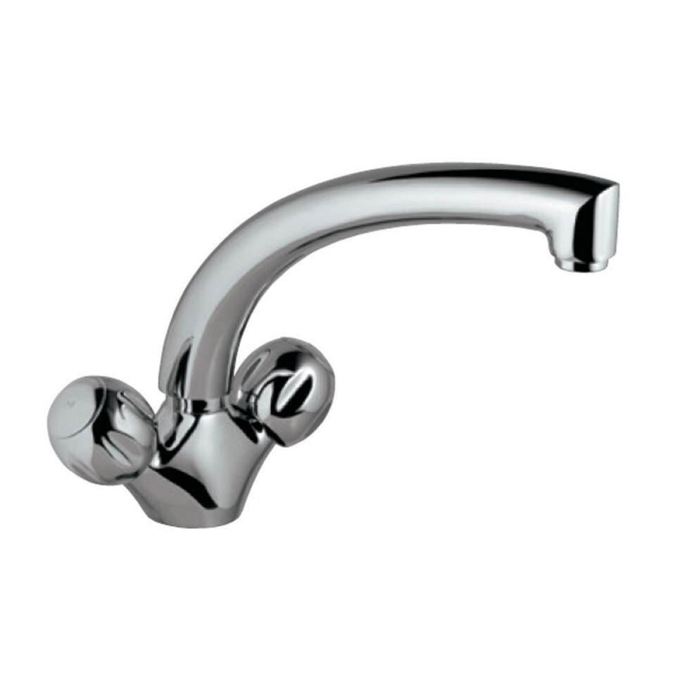 Jaquar-Sink Mixer with Extended Spout (Table Mounted Model) with 450mm Long Braided Hoses CQT-23321B