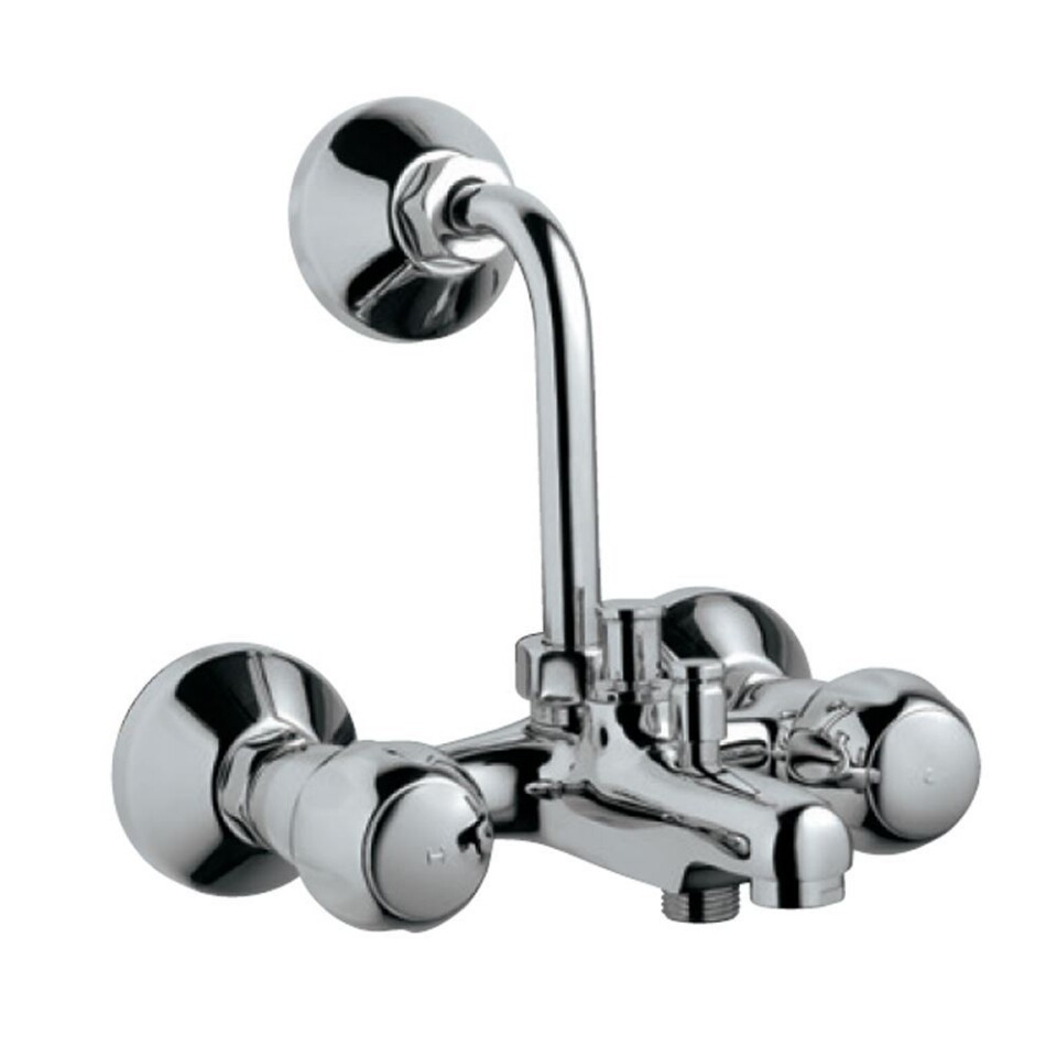 Jaquar-Wall Mixer 3-in-1 System with Provision for both Hand Shower and Overhead Shower Complete with 115mm Long Bend Pipe, On Upper Side Connecting Legs & Flange CQT-23281UPR