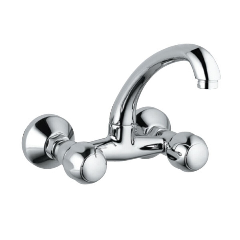 Jaquar-Sink Mixer with Swinging Spout (Wall Mounted Model) with Connecting Legs & Wall Flanges CQT-23309