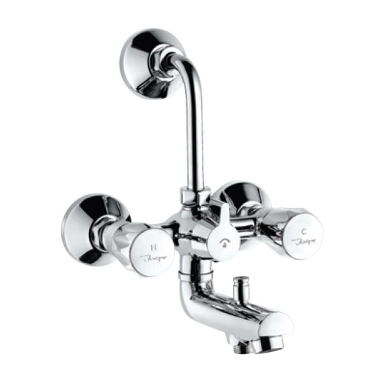Jaquar-Wall Mixer 3-in-1 System with Provision for both Hand Shower and Overhead Shower Complete with 115mm Long Bend Pipe, Connecting Legs & Wall Flange (without Hand & Overhead Shower)  CON-281KN