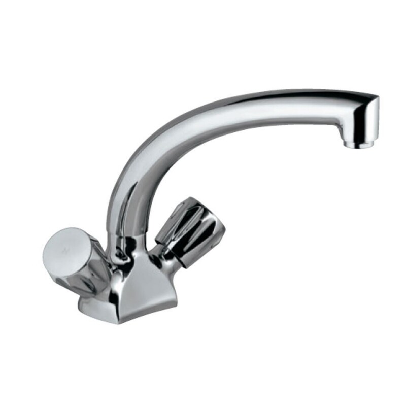 Jaquar-Sink Mixer with Extended Spout (Table Mounted Model) with 450mm Long Braided Hoses CON-321KNB