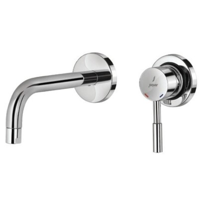 Jaquar-Exposed Part Kit of Single Lever Basin Mixer Wall Mounted Consisting of Operating Lever, Cartridge Sleeve, Nipple & Spout &Two Wall Flanges-SOL-6231NK