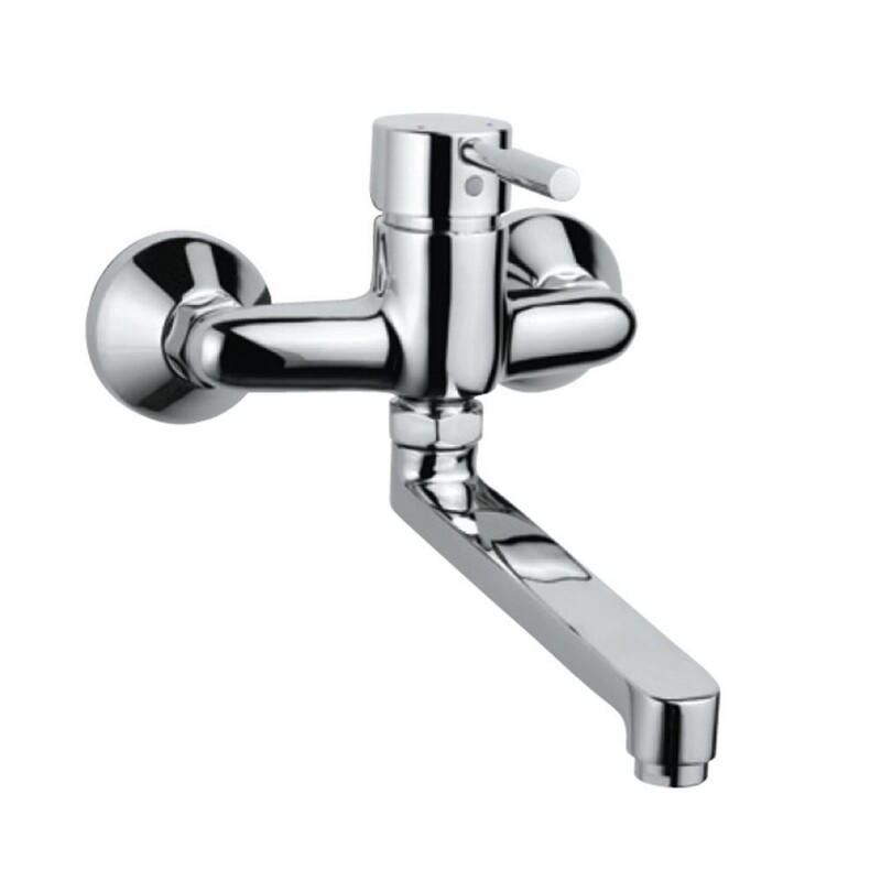 Jaquar-Single Lever Sink Mixer Swinging Spout (Wall Mounted Model) With Connecting Legs & Wall Flanges SOL-6163