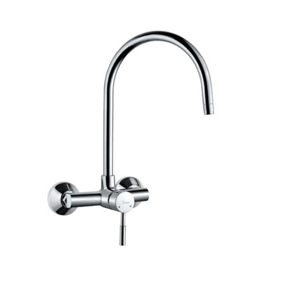 Jaquar-Single Lever Sink Mixer With Swinging Spout on Upper Side (Wall Mounted Model) With Connecting Legs & Wall Flanges SOL-6165