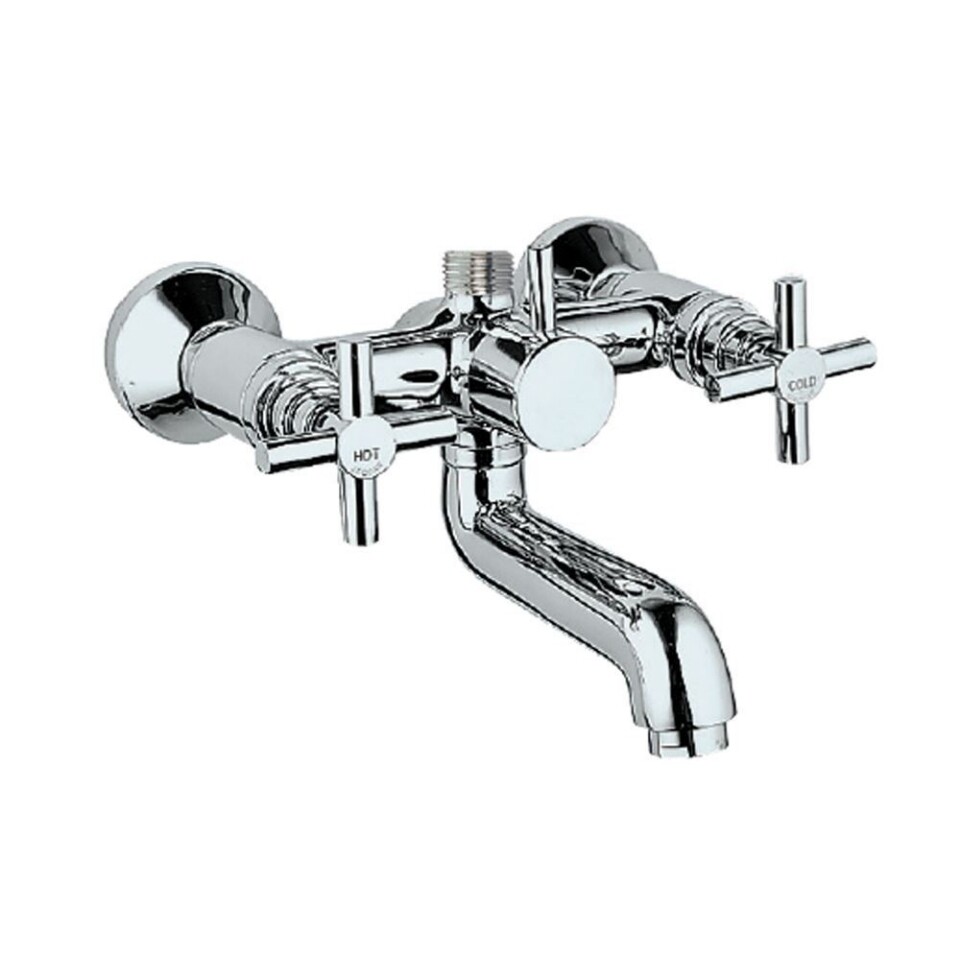 Jaquar-Wall Mixer with Telephone Shower Arrangement, Connecting Legs & Wall Flanges but without Crutch & Telephone Shower SOL-6217