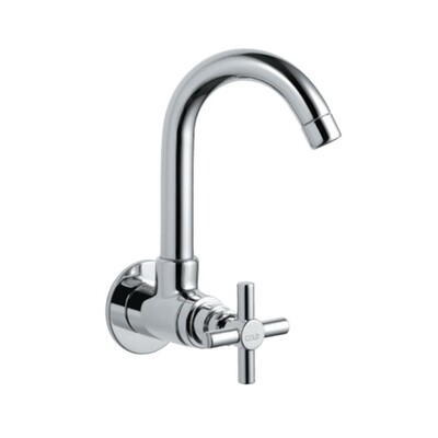 Jaquar-Sink Cock with Swinging Spout (Wall Mounted Model) with Wall Flange SOL-6347