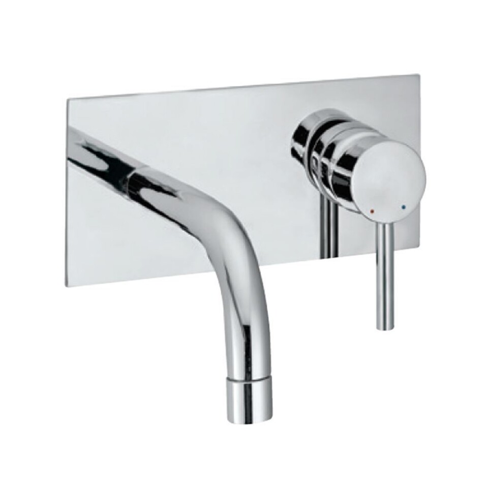 Jaquar-Exposed Part Kit of Single Lever Basin Mixer Wall Mounted Consisting of Operating Lever, Cartridge Sleeve, Wall Flange, Nipple & Spout (Compatiblewith ALD-233N & ALD-235N) FLR-5233NK
