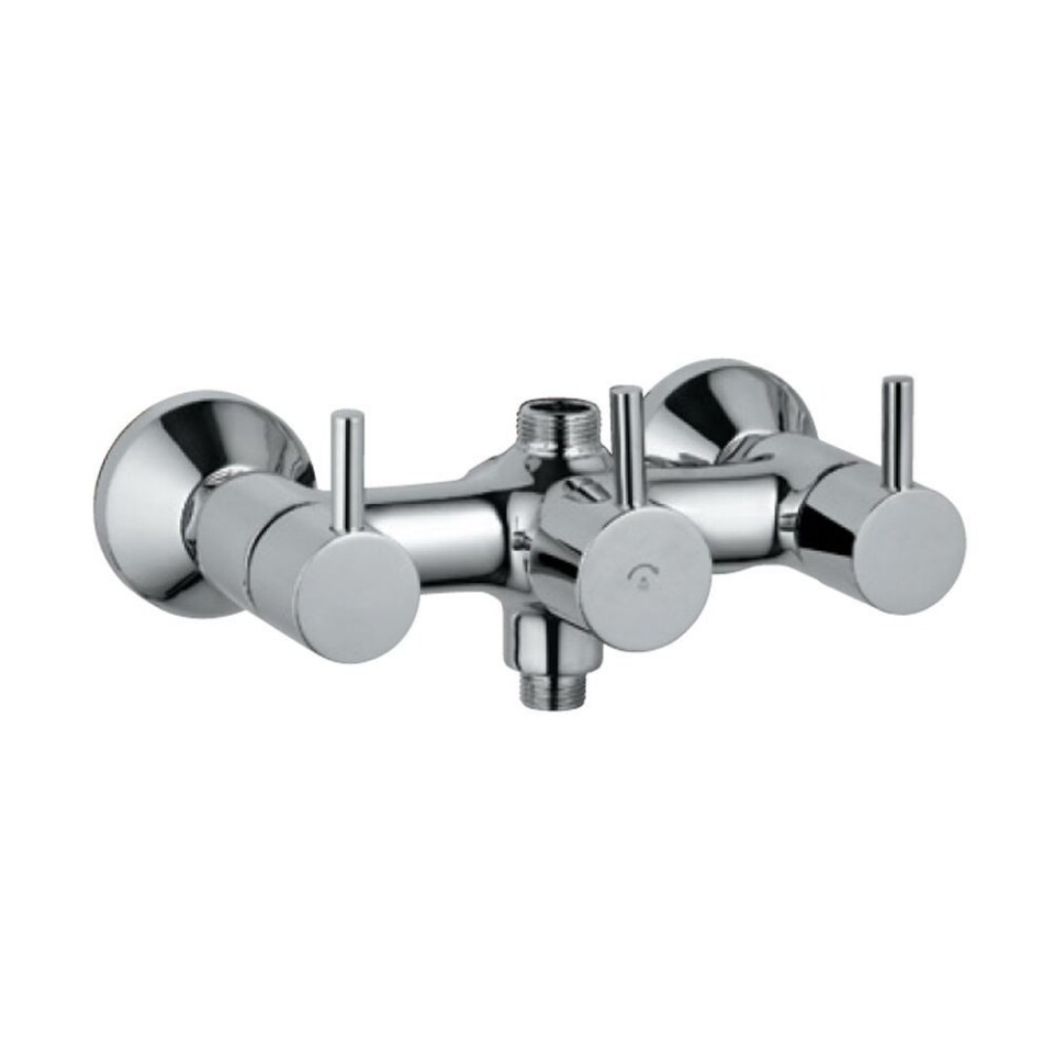 Jaquar-Exposed Wall Mixer with Provision Only for Overhead Shower & Hand Shower with Connecting Legs & Wall Flanges FLR-5215N