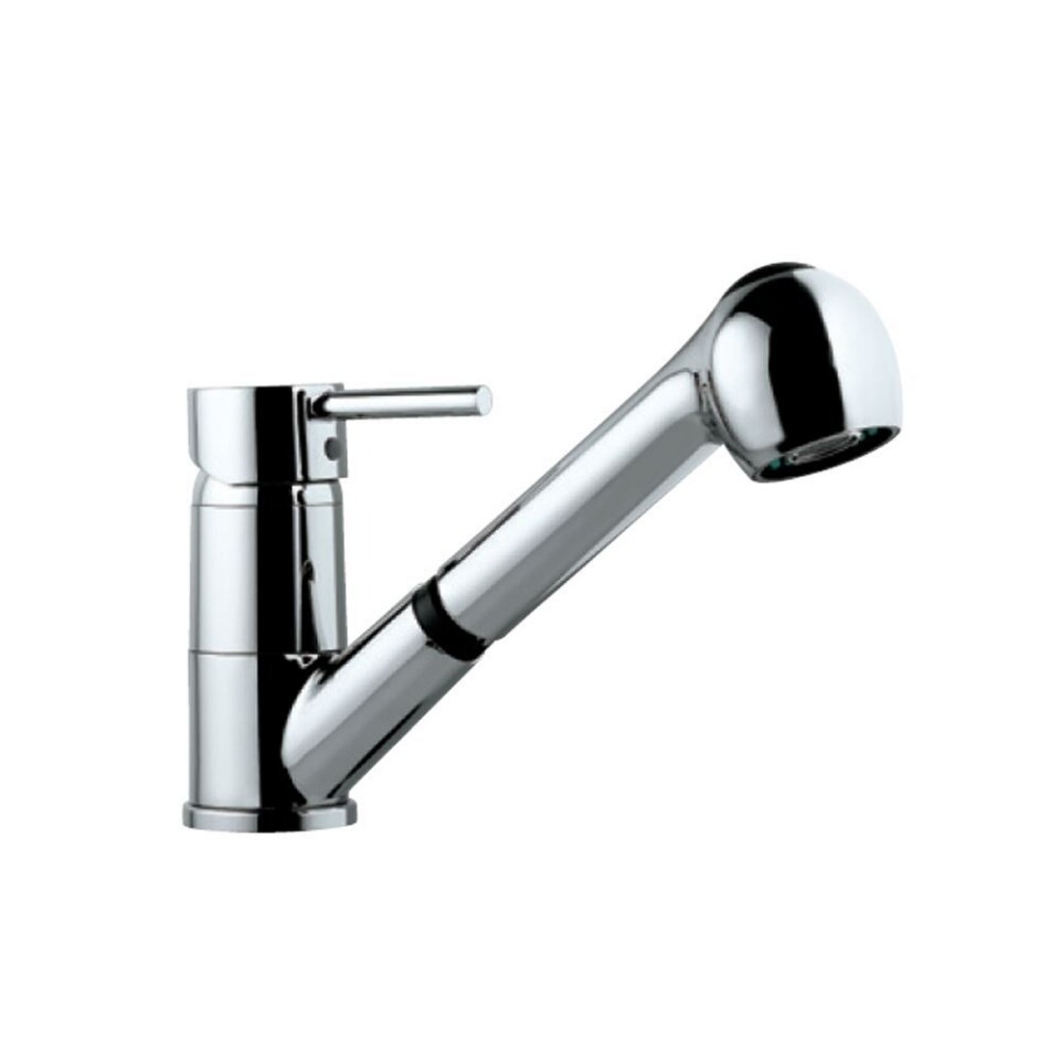 Jaquar-Single Lever Sink Mixer (Table Mounted) with Extractable Hand Shower Dual Flow Complete with 1.2m Long Tube with 450mm Long Braided Hoses FLR-5177B