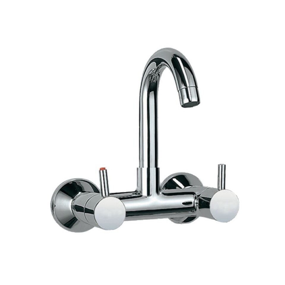 Jaquar-Sink Mixer with Swinging Spout (Wall Mounted Model) with Connecting Legs & Wall Flanges FLR-5309N