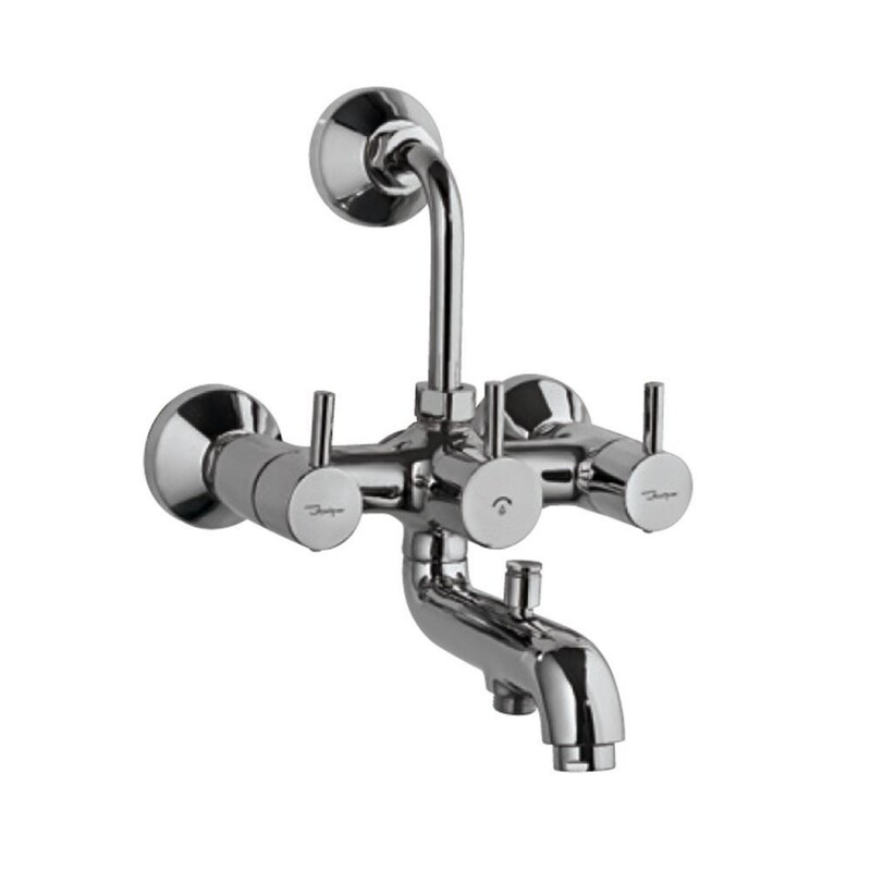 Jaquar-Wall Mixer 3-in-1 System with Provision for both Hand Shower and Overhead Shower Complete with 115mm Long Bend Pipe, Connecting Legs & Wall Flange (without Hand & Overhead Shower) FLR-5281N