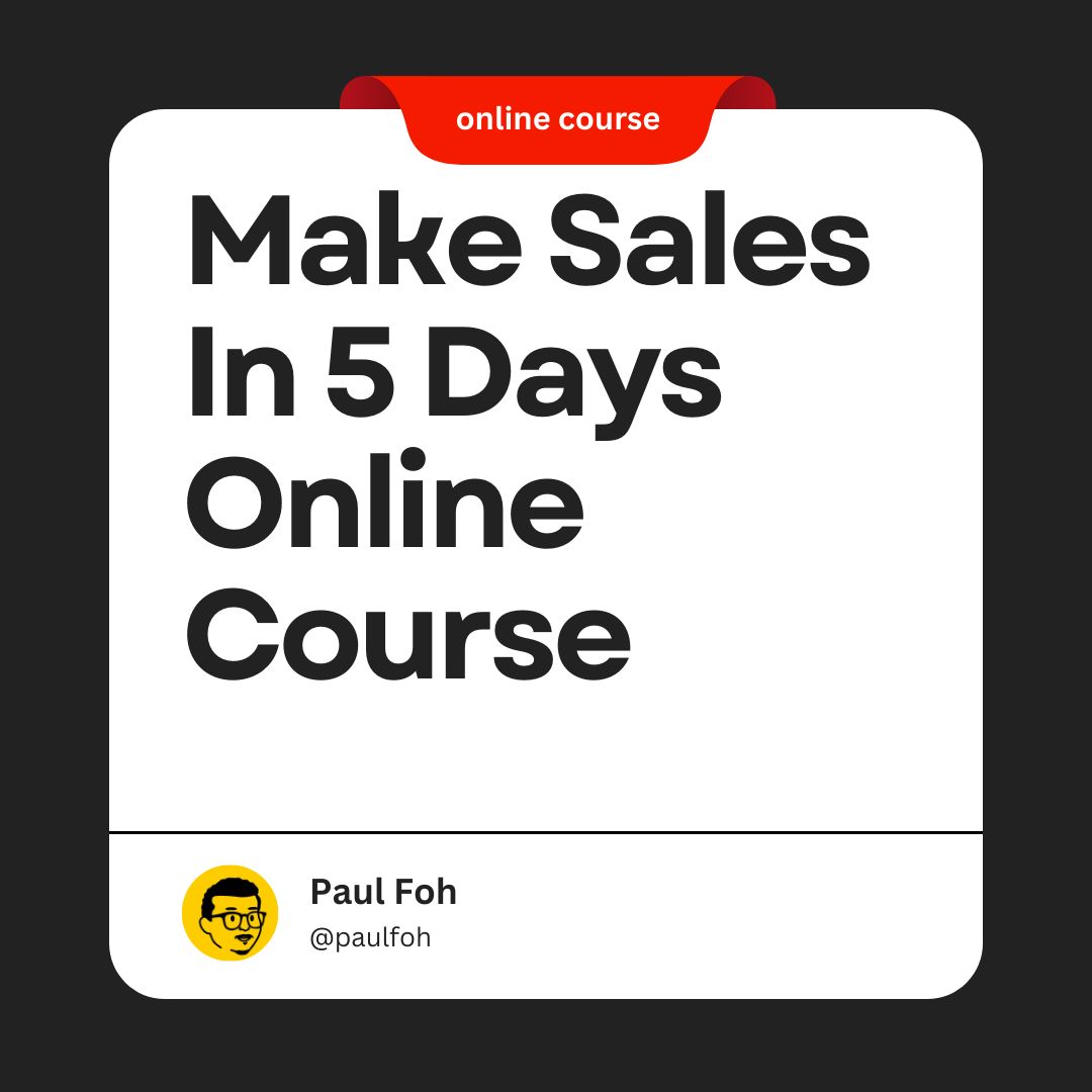 Make sales in 5 days online course