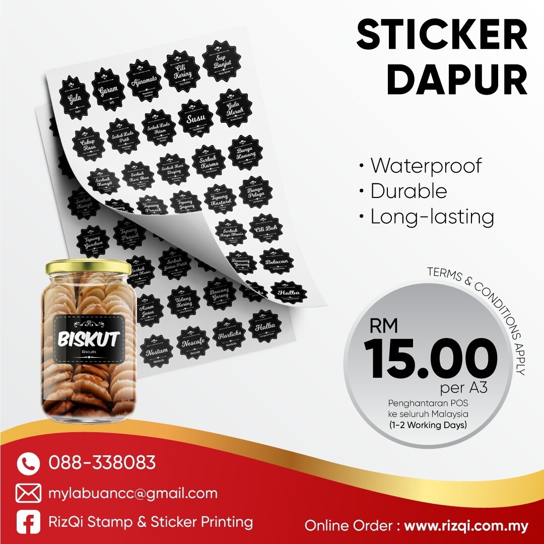 Sticker Dapur Dapur Tersusun Dan Kemas
