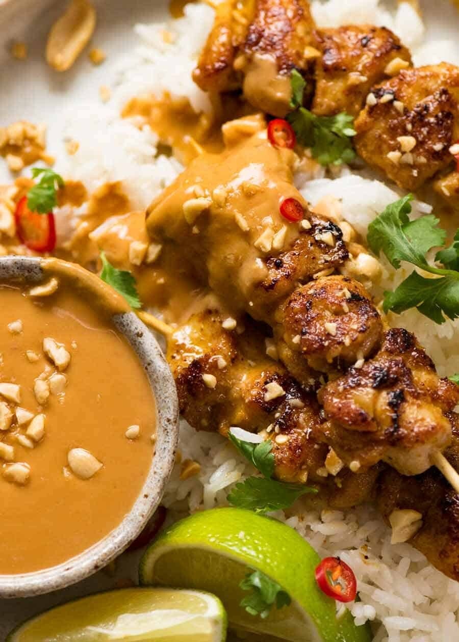 Thai Satay Chicken Skewers (contains peanuts)
