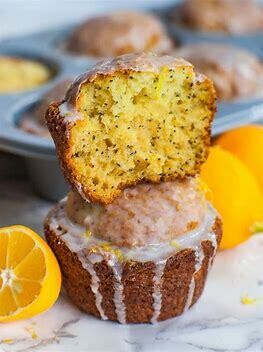 Lemon Poppy Seed Muffins w/Lemon glaze