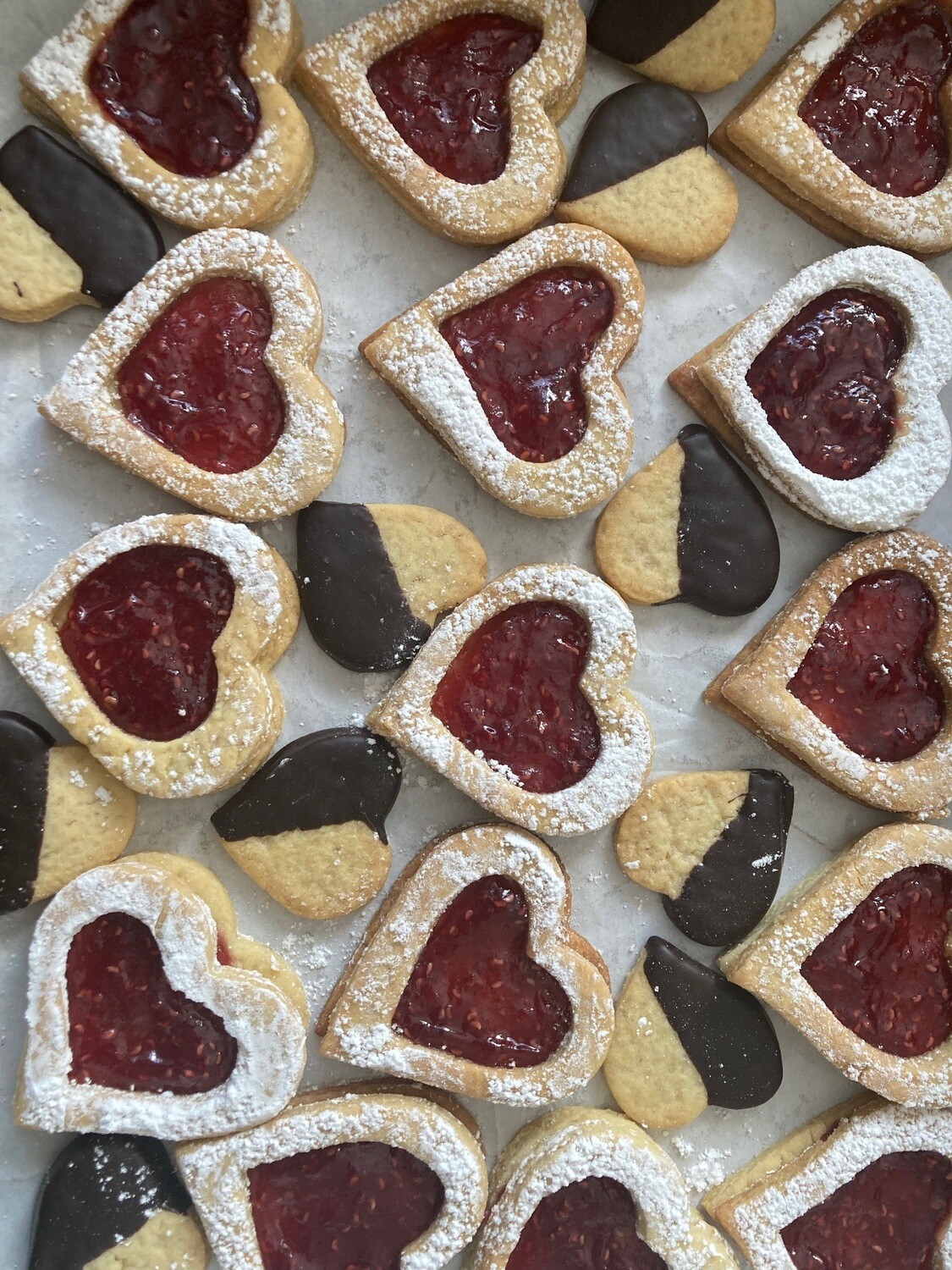 Valentine's Linzer Cookies