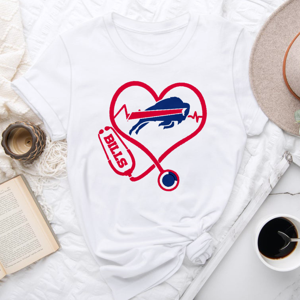 Buffalo Bills Round Collar Short Sleeves Pure Cotton  Printing T-Shirt 10