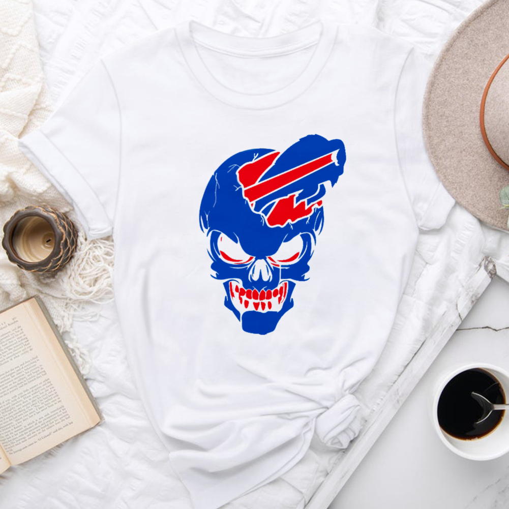 Buffalo Bills Round Collar Short Sleeves Pure Cotton  Printing T-Shirt 11