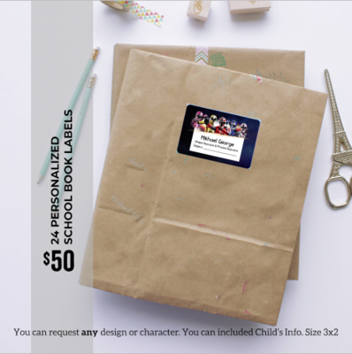 24 School book Labels