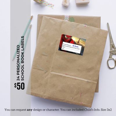 24 School book Labels