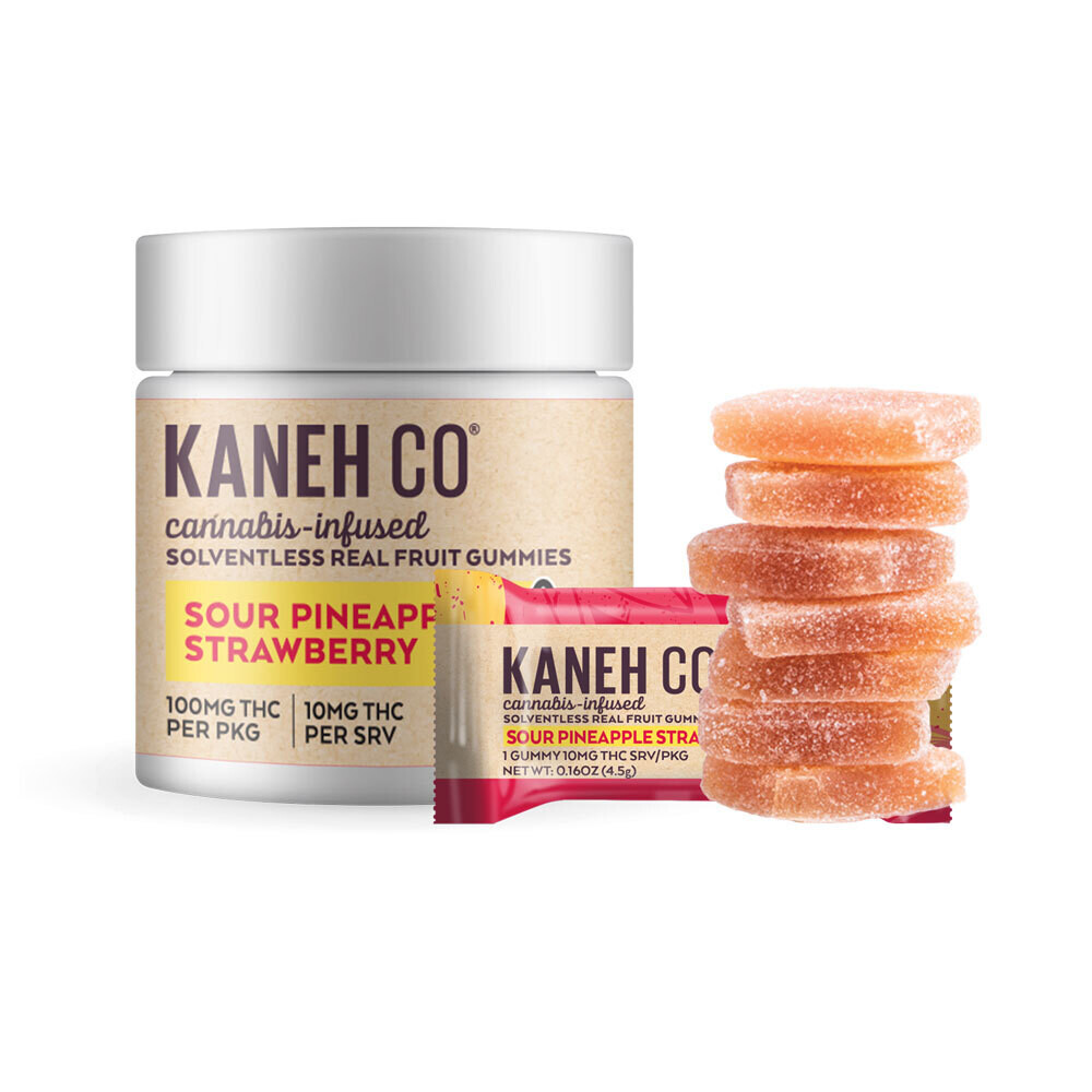 Sour Pineapple Strawberry (100mg | 10 pieces) - Kaneh Co.