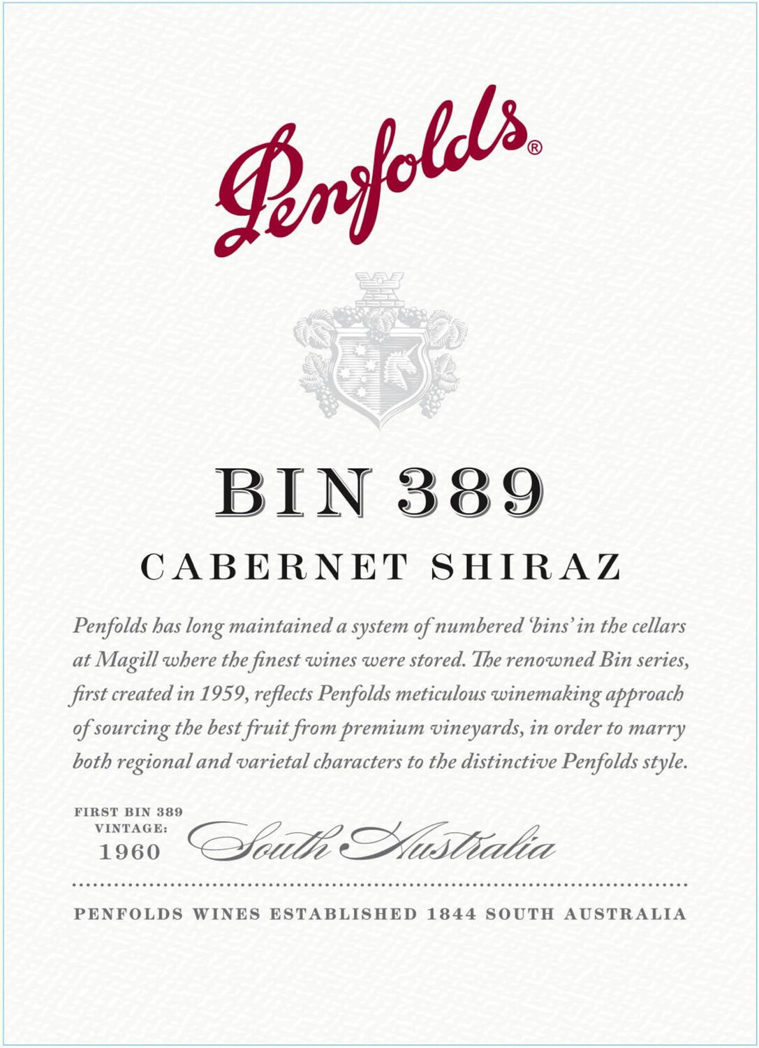 Penfolds Bin 389 Cabernet Shiraz 2020