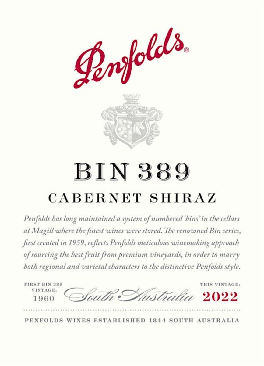 Penfolds Bin 389 Cabernet Shiraz 2022
