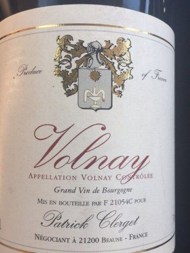 Patrick Clerget Volnay 1er Cru Pitures Dessus, Burgundy 2018