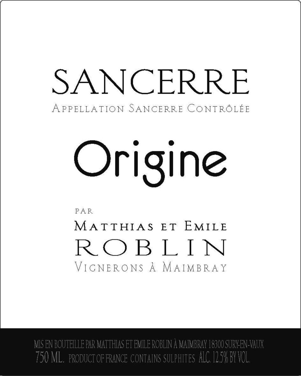 Dme Matthias et Emile Roblin, Origine Sancerre, France 2023