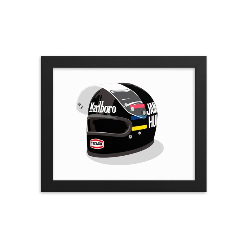 John Hunt 1976 Helmet Framed poster