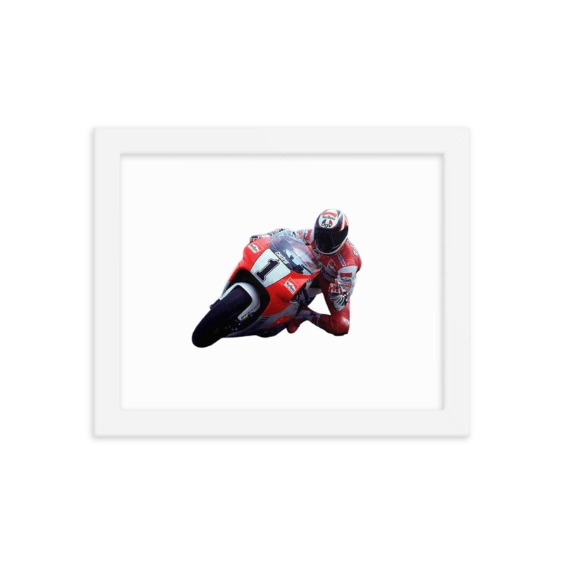 Wayne Rainey finger up Framed poster