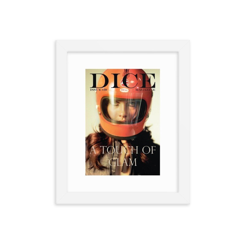 Dice Magazine Bell Helmet Framed poster