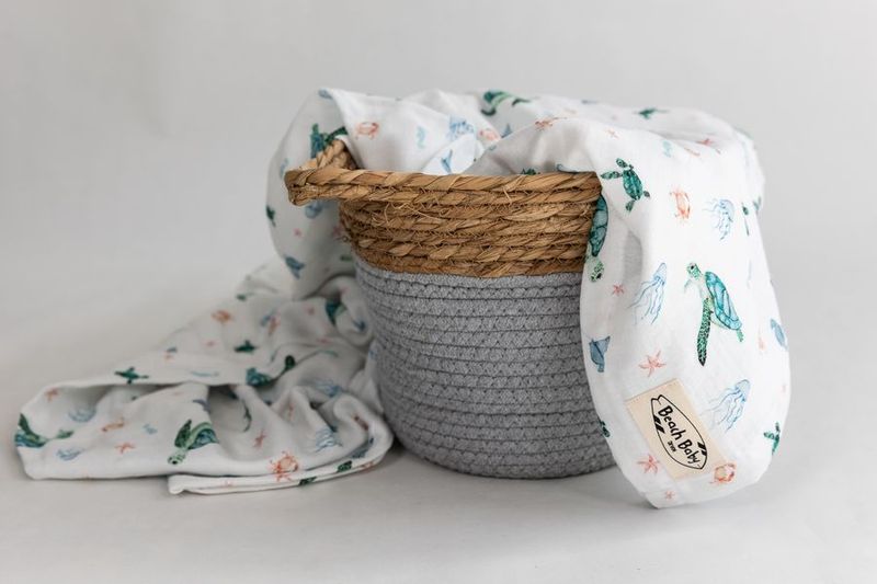 Turtle Tide Muslin Blanket/Swaddle