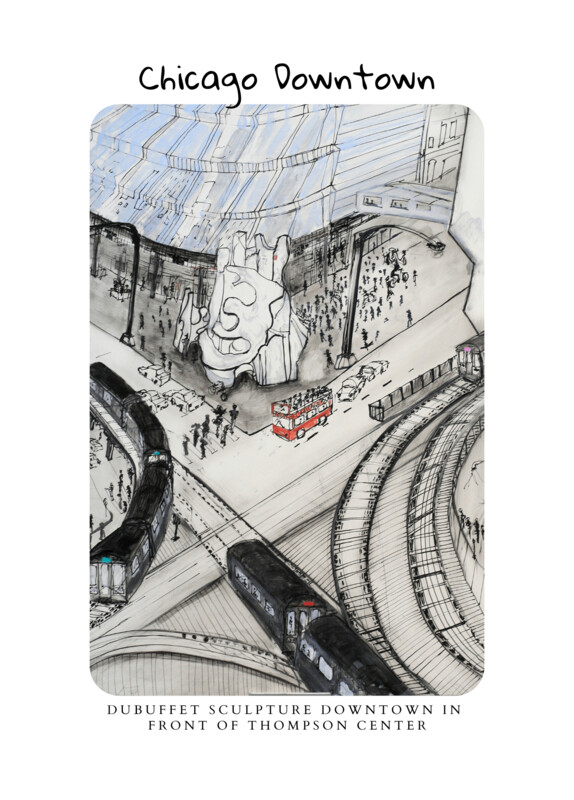 Chicago downtown -Thompson building-Greeting Card