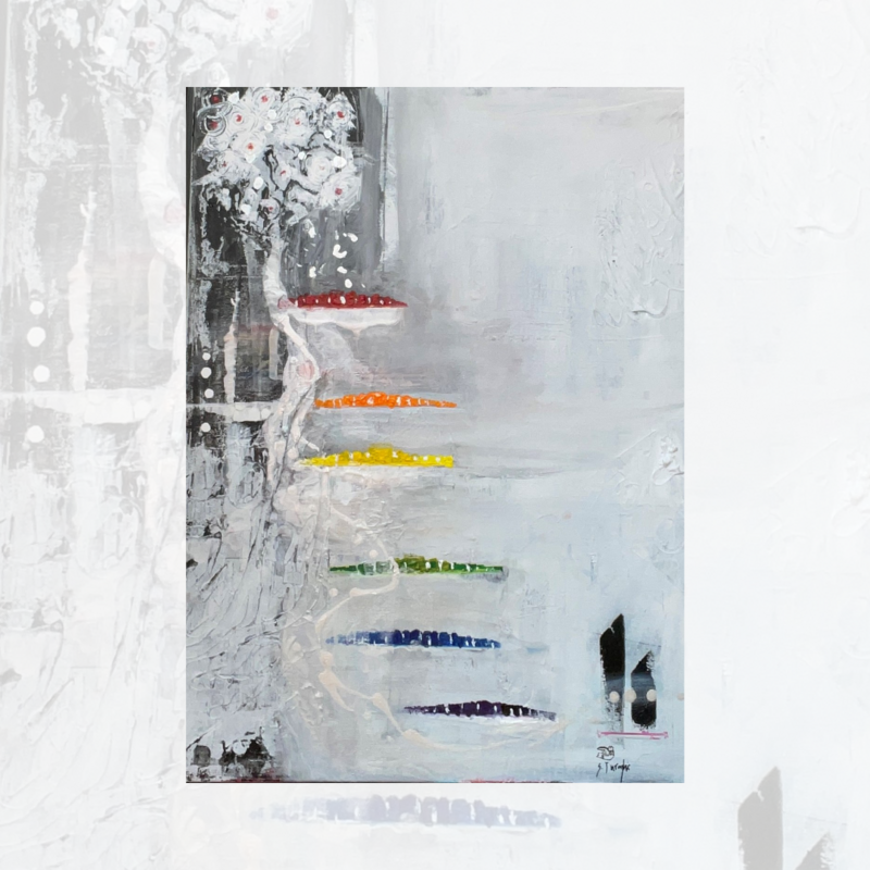 Between Black & White There is Colorful World -  Acrylic 24x18