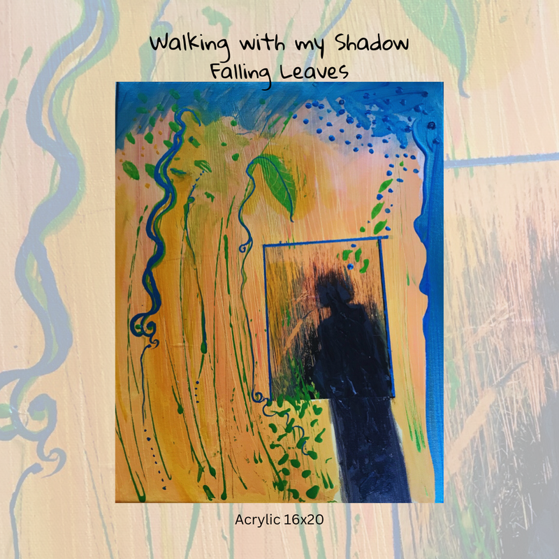 Walking with my shadow-Fallen Leaves-  16x20