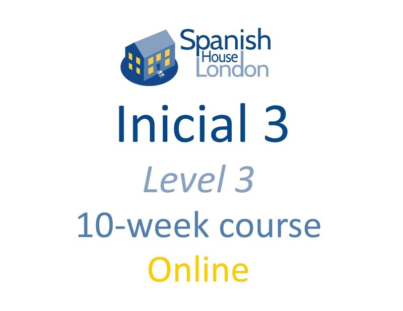 Inicial 3 Course starting on 27th May at 7.30pm Online