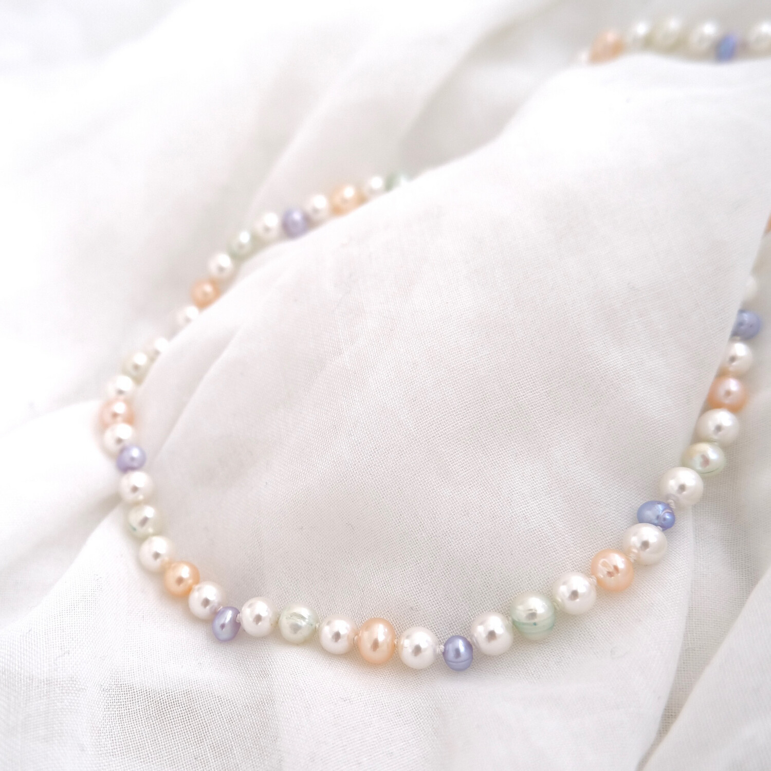 Collana perle di fiume colorate