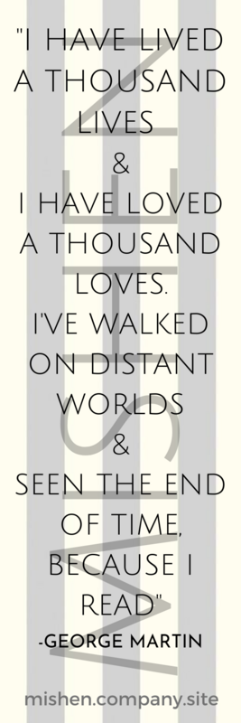 Grey and cream stripes, bookmark with quote