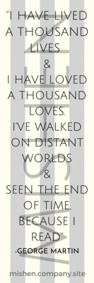 Grey and cream stripes, bookmark with quote