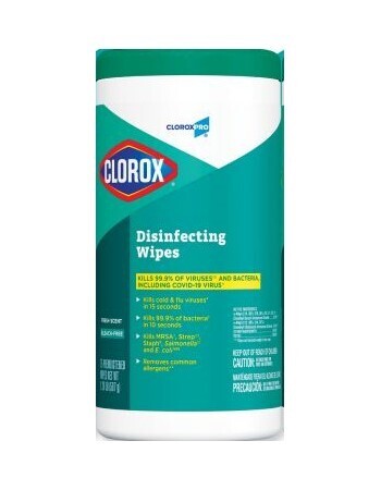 2 containers of clorox wipes