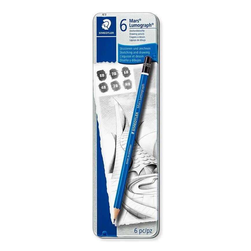 Lápiz Mars Lumograph  Est x 6 Staedtler