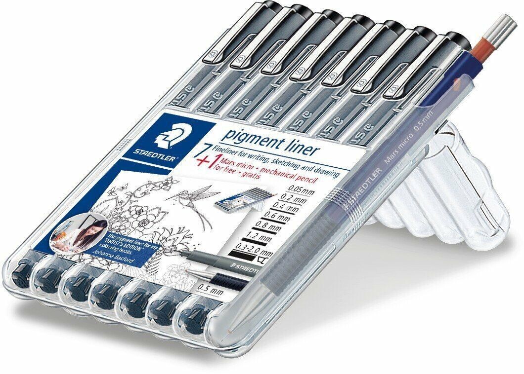 Estilografo  Pigment Liner Est X7 + Portamina Staedtler