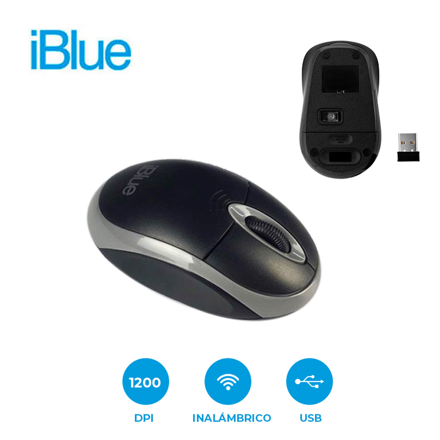 Mouse inalambrico USB modelo IB-MW 100 B6 Negro Iblue