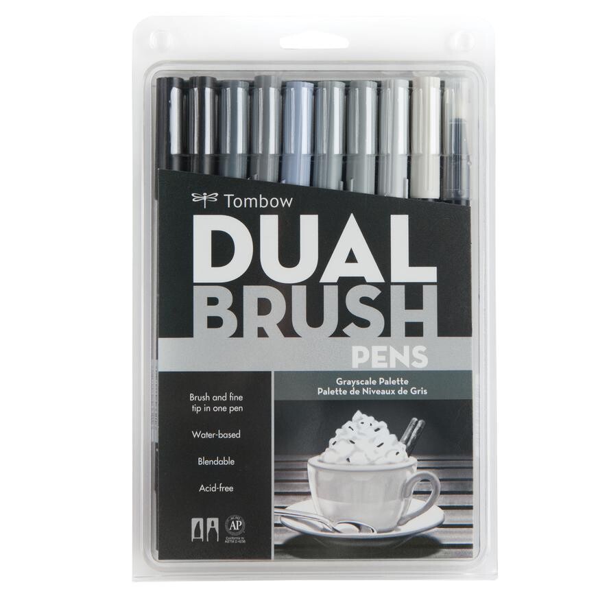 Dual Brush Grises Set X10