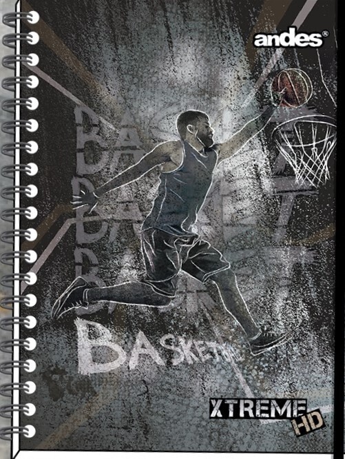 Cuaderno Esp XTreme HD Cuadriculado A4 160H, MODELO: Basketball
