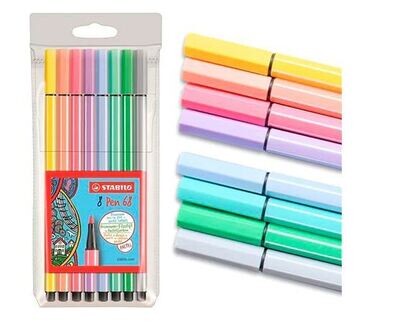 Plumones Pen 68 Pastel Est X 8