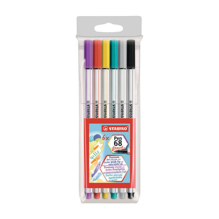 Plumones Pen 68 Brush Est X 6