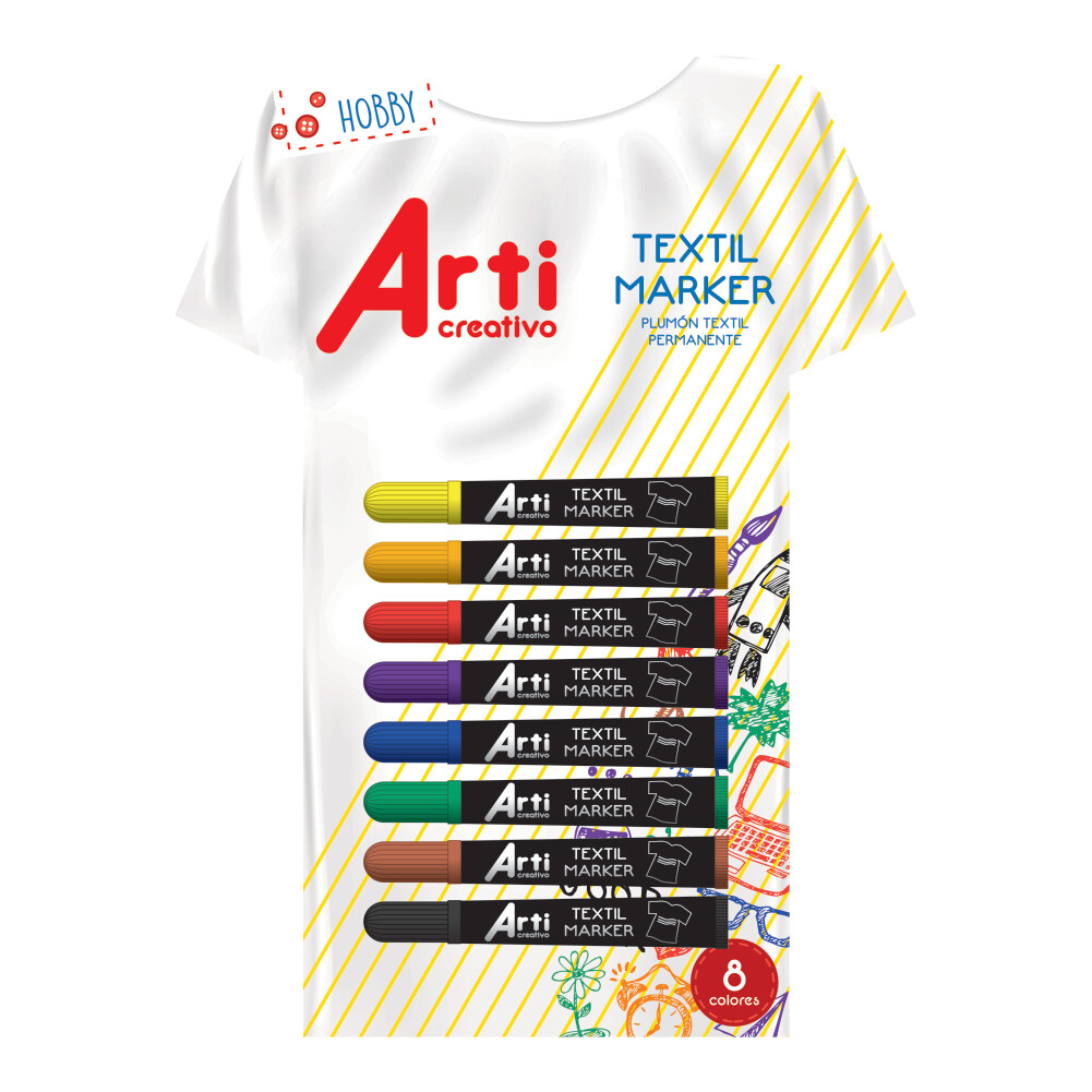 Marcador Textil permanente Est X 8